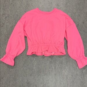 Zara Pink Ruffled Hem Sweatshirt